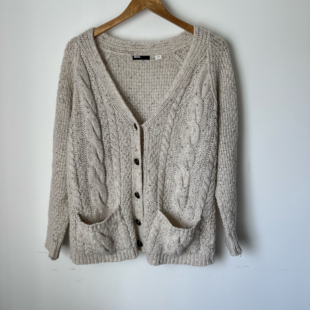 Urban Outfitters BDG Fisherman Knit Wool Blend Cardigan, Size Small